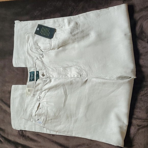 NWT Ralph Lauren Jean linen bermuda boulder ankle length pants size 14W cream - Picture 9 of 9